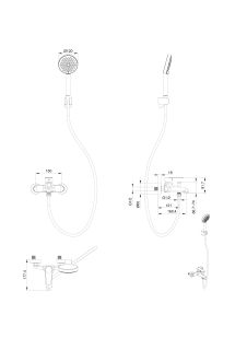 Смеситель для ванны с душем Wonzon & Woghand Alfa WW-AE3204-MB чёрный матовый